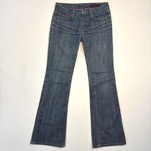 Vertigo Jeans Womens 28 Blue Denim Bootcut Low Rise Whiskered Western Y2K